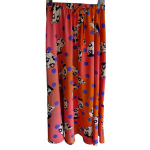 Shein Womens High rise Trouser Wide Leg Pants Size Large Orange Pink